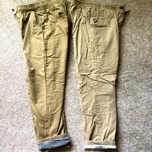 2 pair boys lined khaki pants size 8